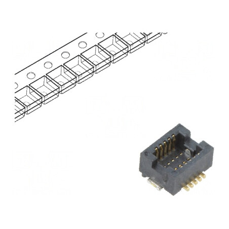Conector PCB-PCB PIN 10, 0,5mm, H 2,3mm, BergStak, Temperatură de operare -40° până la 125°C | Electronic-mag.ro | Componente El