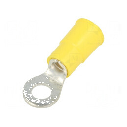 Vârf inelar M4,5 Ø 4,98mm crimpat pe cablu izolat, cositorit - Conector profesional pentru electricitate | Electronic-mag.ro | C