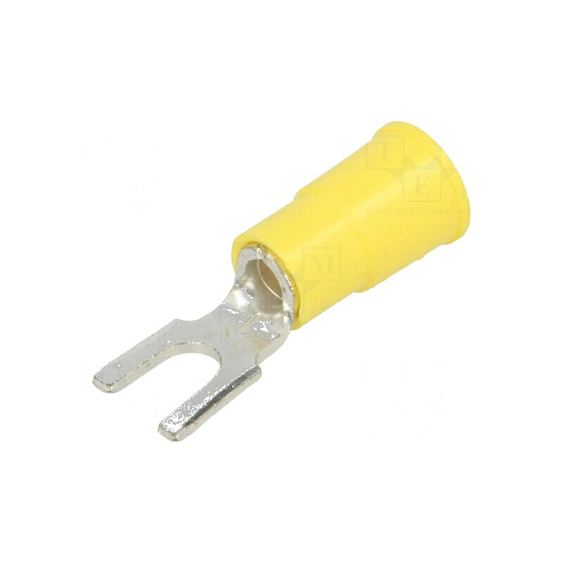Furcă M4 Ø 4,32mm crimpat pe cablu izolată galbenă - Vârf de conexiune electrică profesională | Electronic-mag.ro | Componente E Furcă M4 Ø 4,32mm crimpat pe cablu izolată galbenă - Vârf de conexiune electrică profesională | Electronic-mag.ro | Componente E