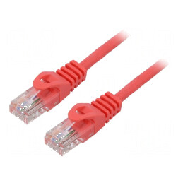 Patch cord U/UTP 5e Litat CCA PVC Roșu 0,5m 26AWG Fire 8 - Cablu de Rețea pentru Conexiuni Ethernet | Electronic-mag.ro | Compon