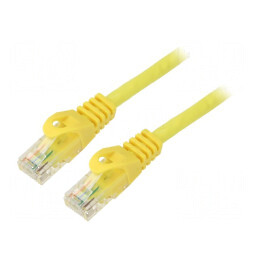 Patch cord U/UTP 5e litat CCA PVC galben 0,5m 26AWG - Cablu de rețea de înaltă calitate pentru conectivitate optimă | Electronic