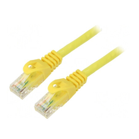 Patch cord U/UTP 5e litat CCA PVC galben 0,5m 26AWG - Cablu de rețea de înaltă calitate pentru conectivitate optimă | Electronic