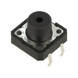 Microîntrerupător TACT SPST-NO 0,05A/12VDC THT - Pozitie 2, Fara Componente Integrate | Electronic-mag.ro | Componente Electroni