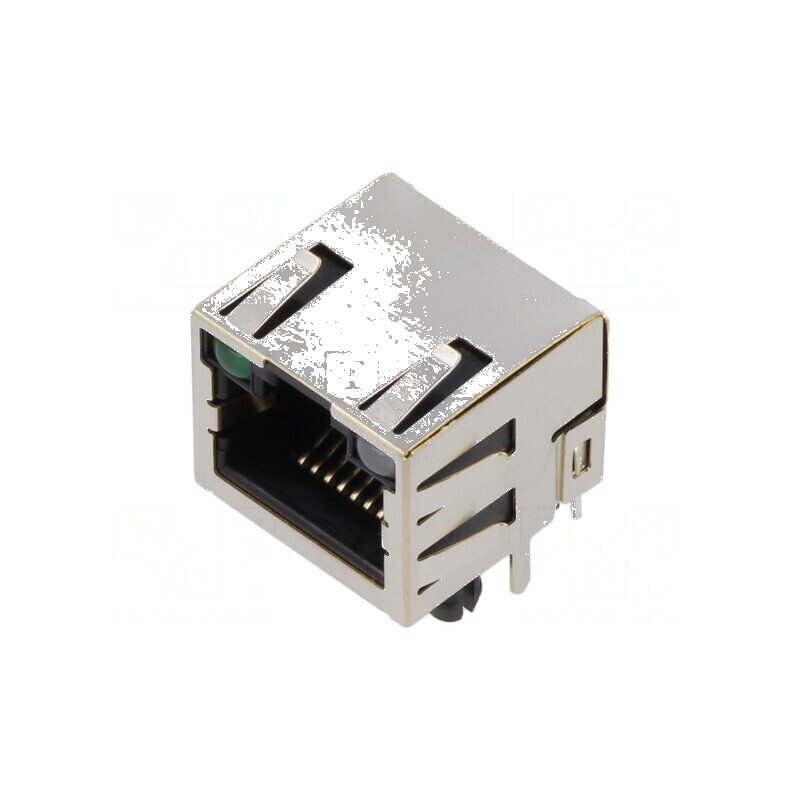 Conector RJ45 Soclu Ecranat cu 8 PIN-uri și Diodă LED THT - Compatibilitate Profesională | Electronic-mag.ro | Componente Electr