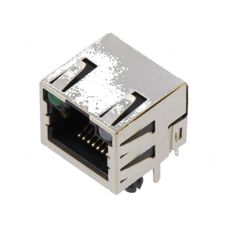 Conector RJ45 Soclu Ecranat cu 8 PIN-uri și Diodă LED THT - Compatibilitate Profesională | Electronic-mag.ro | Componente Electr