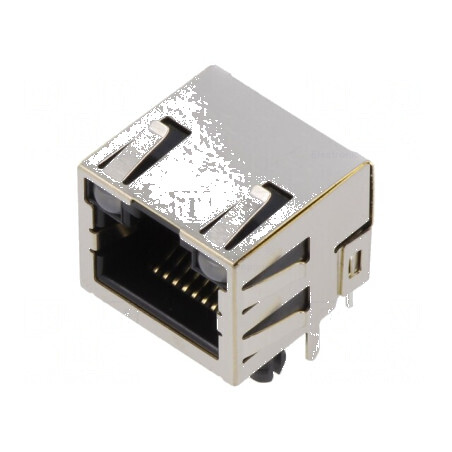 Conector RJ45 Soclu Ecranat PIN 8 cu Diodă LED THT - Componentă Electrică Profesională | Electronic-mag.ro | Componente Electron