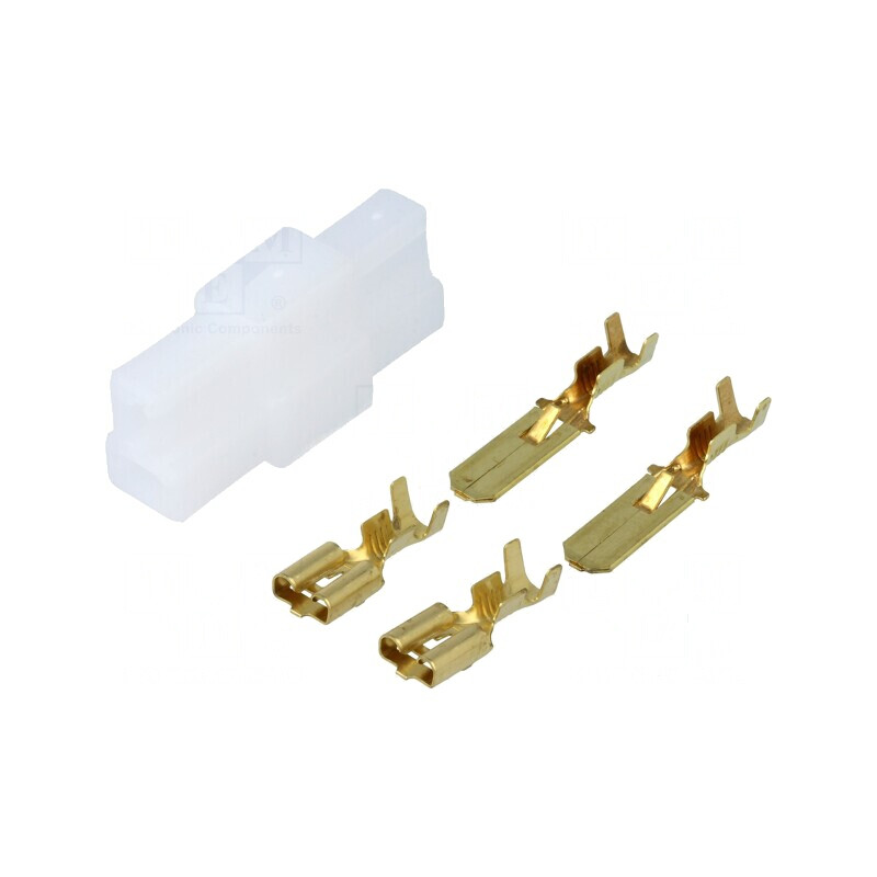 Terminal plat mamă/tată crimpat pe cablu izolat 2,5mm² - Conector electric profesional | Electronic-mag.ro | Componente Electron