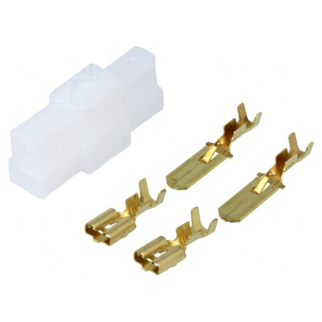 Terminal plat mamă/tată crimpat pe cablu izolat 2,5mm² - Conector electric profesional | Electronic-mag.ro | Componente Electron