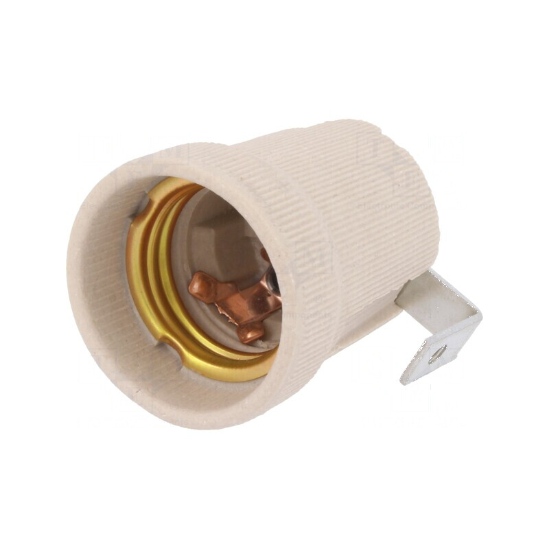 Dulie ceramică albă pentru bec E27, Ø 40mm, L 45mm | Electronic-mag.ro | Componente Electronice