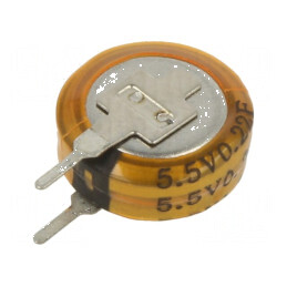 Supercondensator THT 220mF 5,5VDC Ø12x4,8mm - Capacitor Electrolitic pentru Stocare Energie | Electronic-mag.ro | Componente Ele