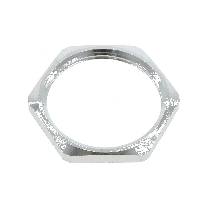 Piuliță M32 din alamă nichelată, grosime 4mm, cheie 36mm, filet metric | Electronic-mag.ro | Componente Electronice