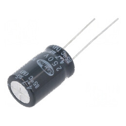 Condensator Electrolitic Bipolar THT 4,7uF 250VDC Ø12,5x20mm - Componentă Electronică de Înaltă Calitate | Electronic-mag.ro | C