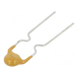 Siguranţă Polimerică PTC 100mA 60VDC THT 7,4x3,1x12,7mm NiCu pentru Protecţie Circuit Electric | Electronic-mag.ro | Componente 