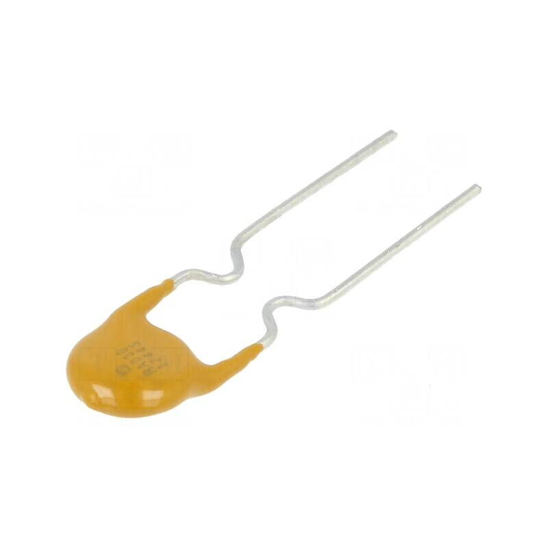 Siguranţă polimerică PTC 300mA 60VDC, THT, dimensiuni 7,4x3,1x13,4mm, CuFe | Electronic-mag.ro | Componente Electronice