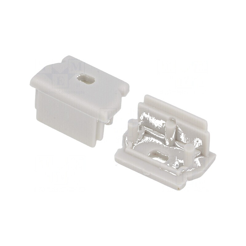 Obturator pentru profil LED gri, 2 bucăți, din ABS, cu orificiu UNI12 | Electronic-mag.ro | Componente Electronice