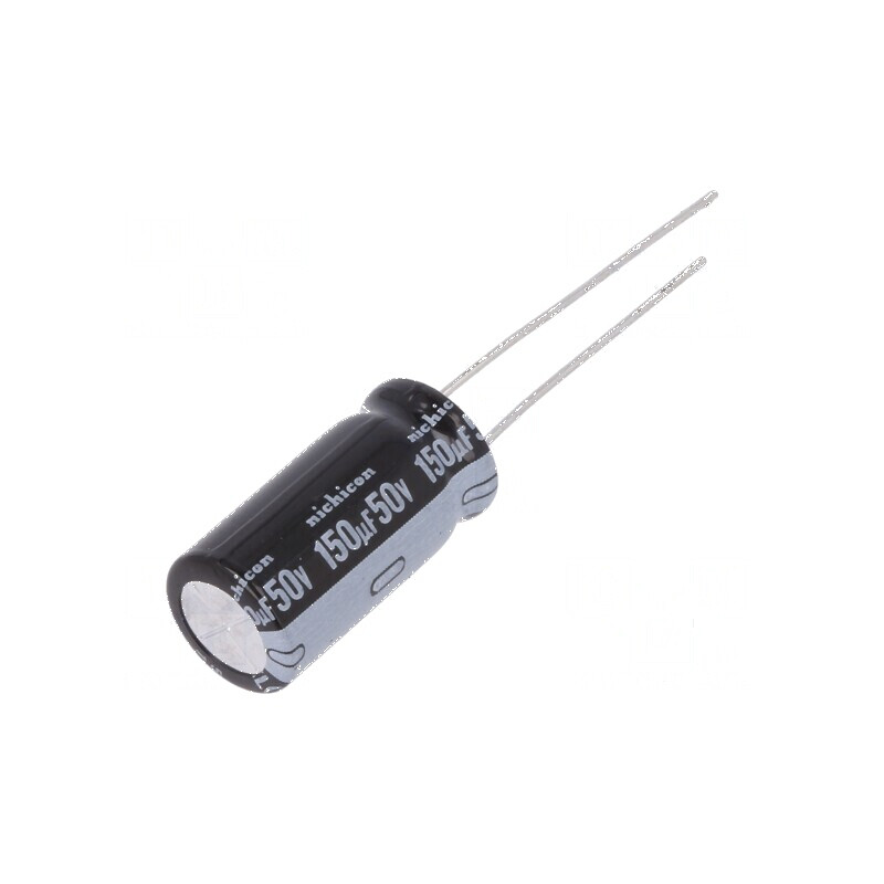 Condensator Electrolitic THT 150uF 50VDC Ø10x20mm cu Raster de 5mm - Componentă Electronică de Calitate | Electronic-mag.ro | Co