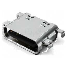 Conector USB C Soclu SMT PIN 16 Orizontale USB 2.0 5A 48VDC - Componente Electronice Profesionale | Electronic-mag.ro | Componen