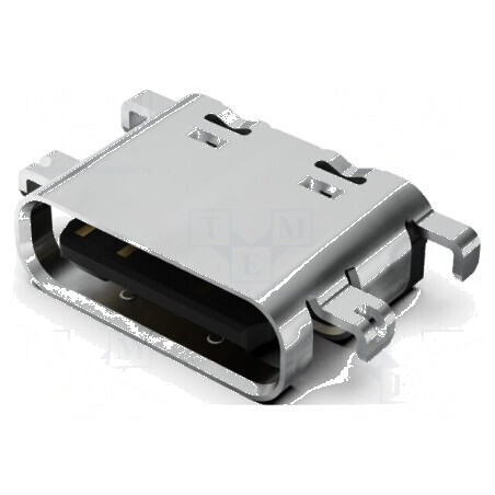 Conector USB C Soclu SMT PIN 16 Orizontale USB 2.0 5A 48VDC - Componente Electronice Profesionale | Electronic-mag.ro | Componen