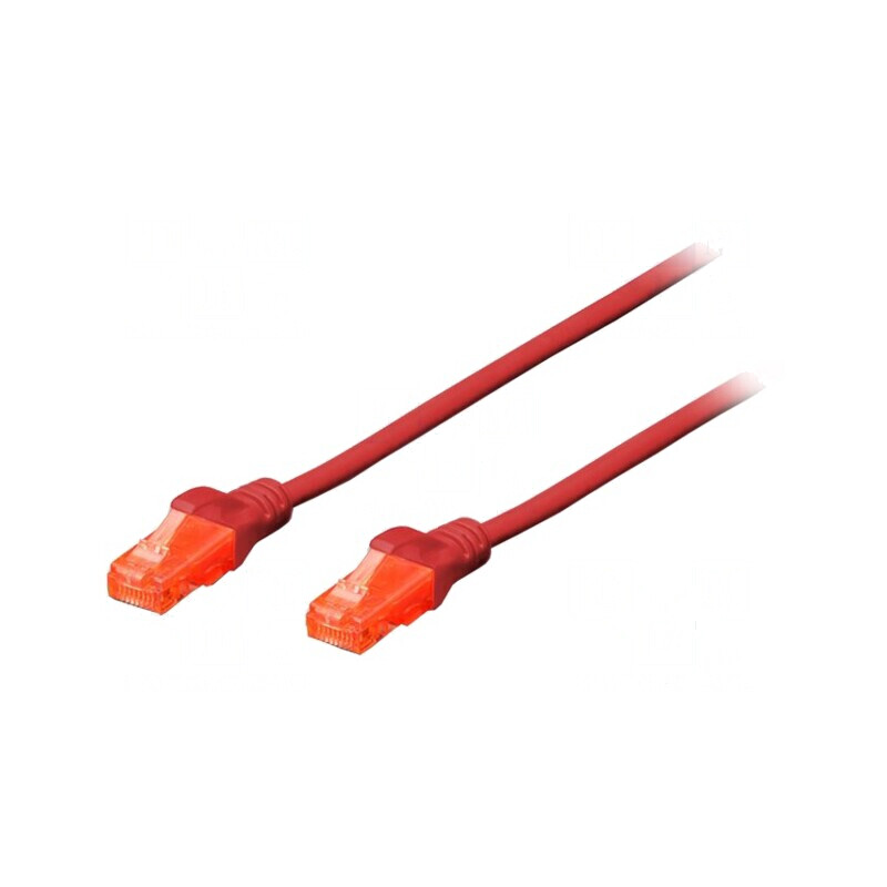 Cabluri de rețea Patch cord U/UTP 5e litat CCA PVC roșu 0,5m 26AWG | Electronic-mag.ro | Componente Electronice