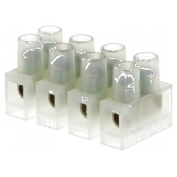 Regletă de conexiuni terminale cu șurub 2,5mm² 250V, 4 piste, pentru instalații electrice | Electronic-mag.ro | Componente Elect