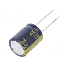 Condensator Electrolitic Low ESR THT 560uF 63VDC Ø16x20mm pentru Aplicatii Electronice | Electronic-mag.ro | Componente Electron