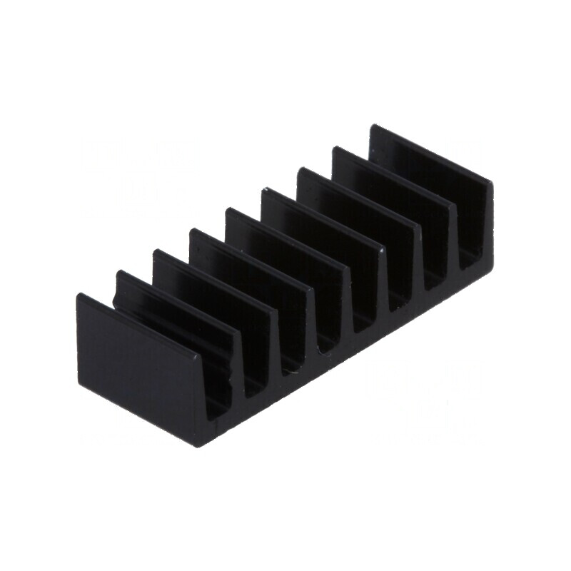 Radiator din aluminiu extrudat negru, dimensiuni L: 7mm, W: 19mm, H: 4,8mm, capacitate 47K/W | Electronic-mag.ro | Componente El