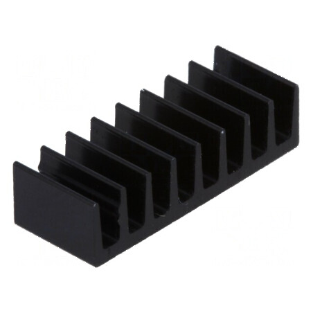 Radiator din aluminiu extrudat negru, dimensiuni L: 7mm, W: 19mm, H: 4,8mm, capacitate 47K/W | Electronic-mag.ro | Componente El