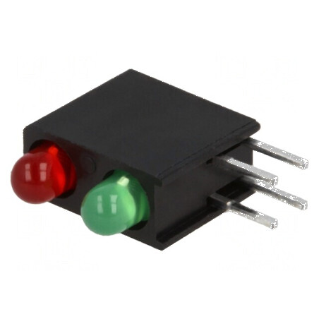 LED 3mm în Carcasă - Diodă Roșie/Verde 2mA 40° - Modul de Iluminare | Electronic-mag.ro | Componente Electronice