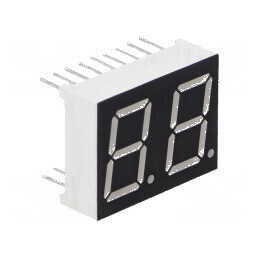 Afișaj LED 7 Segmente 14,22mm 0,56" Nr. Car: 2 Verde 6mcd - Display Digital pentru Proiecte Electronice | Electronic-mag.ro | Co