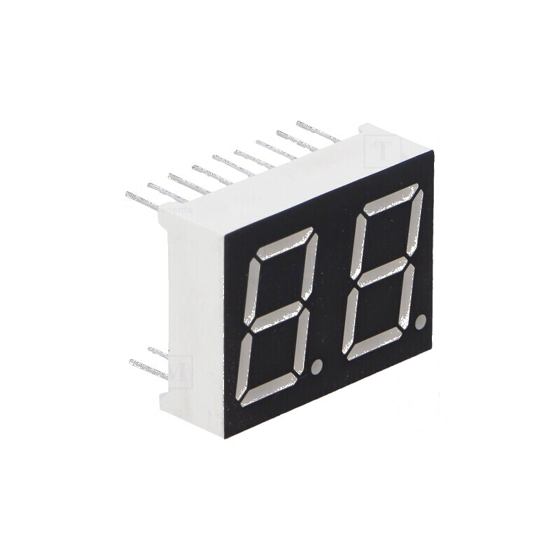 Afișaj LED 7 Segmente 14,22mm 0,56" Nr. Car: 2 Verde 6mcd - Display Digital pentru Proiecte Electronice | Electronic-mag.ro | Co