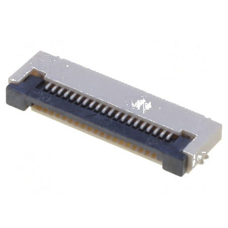 Conector FFC/FPC Orizontal 20 Contacte Inferioare ZIF - Conector de Tip ZIF pentru Aplicații Electronice | Electronic-mag.ro | C