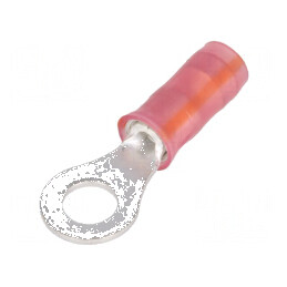 Vârf inelar M4 Ø 4,34mm 0,5mm2 crimpat pe cablu, izolat PIDG - conector electric profesional | Electronic-mag.ro | Componente El