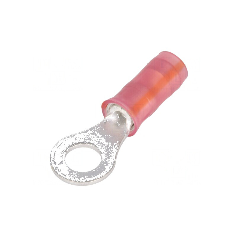 Vârf inelar M4 Ø 4,34mm 0,5mm2 crimpat pe cablu, izolat PIDG - conector electric profesional | Electronic-mag.ro | Componente El