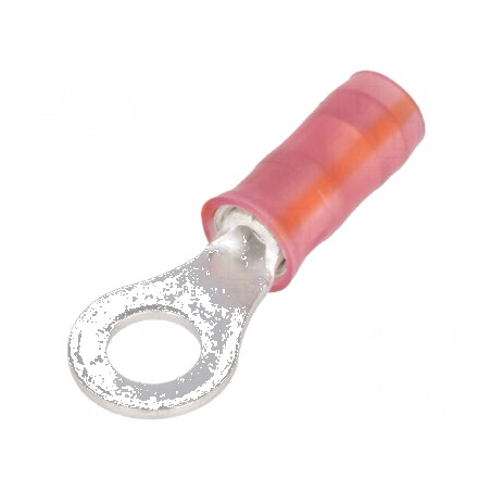 Vârf inelar M4 Ø 4,34mm 0,5mm2 crimpat pe cablu, izolat PIDG - conector electric profesional | Electronic-mag.ro | Componente El