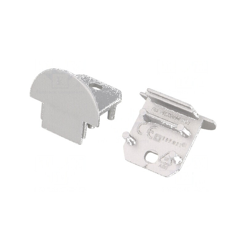 Obturator LED pentru profile argintii, set 2 bucăți, fabricat din ABS cu orificiu | Electronic-mag.ro | Componente Electronice
