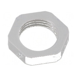 Piuliță NPT 3/8 din poliamidă gri deschis cu flanșă - temperaturi de operare -20÷100°C | Electronic-mag.ro | Componente Electron