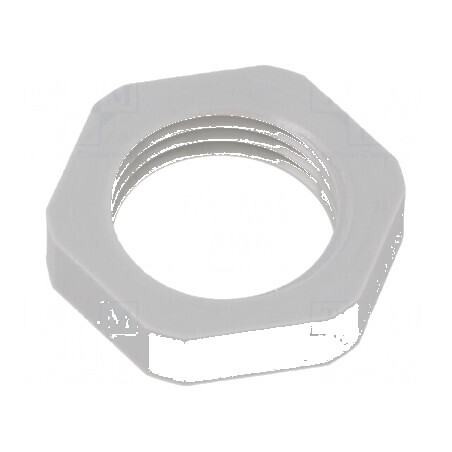 Piuliță NPT 3/8 din poliamidă gri deschis cu flanșă - temperaturi de operare -20÷100°C | Electronic-mag.ro | Componente Electron