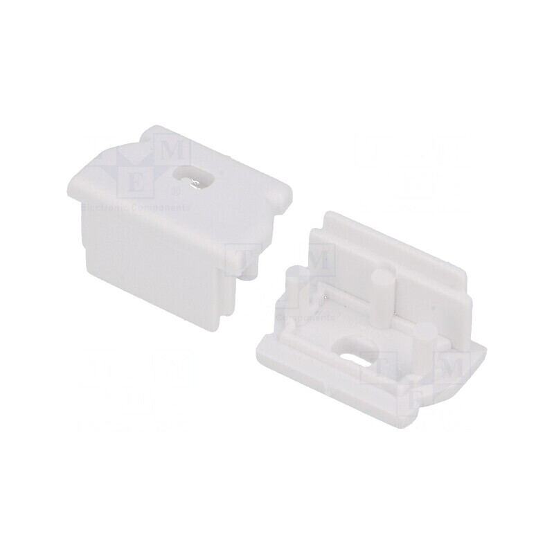 Obturator LED Profil Alb 2 Bucăți ABS cu Orificiu UNI12 - Accesorii pentru Iluminat | Electronic-mag.ro | Componente Electronice