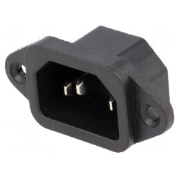 Conector Alimentare AC Soclu Tată 10A 250VAC IEC 60320 THT - Componente Electrice de Înaltă Calitate | Electronic-mag.ro | Compo