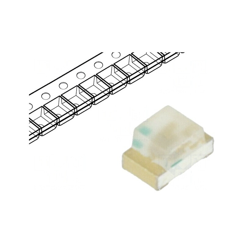 LED SMD 0805 Verde 71-450mcd, Dimensiuni 2x1,25x1,1mm, Unghi de Emisie 130°, Tensiune 2,8-3,6V, Curent 20mA | Electronic-mag.ro 