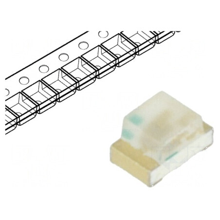 LED SMD 0805 Verde 71-450mcd, Dimensiuni 2x1,25x1,1mm, Unghi de Emisie 130°, Tensiune 2,8-3,6V, Curent 20mA | Electronic-mag.ro 
