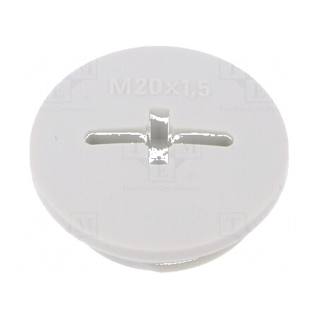 Capac de protecție M20 1,5 IP68 din poliamidă gri deschis, 6mm - soluție durabilă pentru conectivitate industrială | Electronic-
