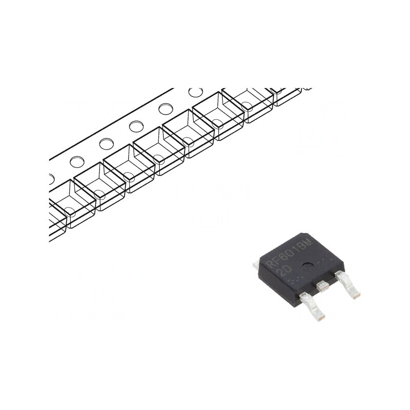 Diodă Redresoare SMD 200V 6A 25ns DPAK - Ufmax 0,93V, Ifsm 60A | Electronic-mag.ro | Componente Electronice