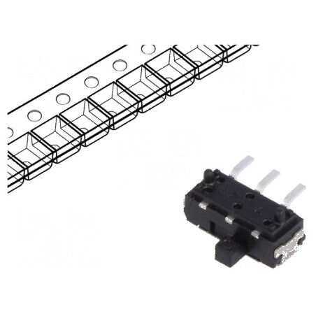 Comutator glisant SPDT 0,3A/6VDC ON-ON THT 2 Pozitii -40÷85°C | Electronic-mag.ro | Componente Electronice