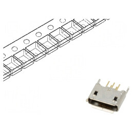 Conector USB AB Micro Soclu THT PIN 5 Drept USB 2.0 1,8A - Componentă Electronică de Înaltă Calitate | Electronic-mag.ro | Compo