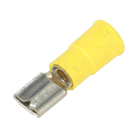 Terminal plat 6,4mm 0,8mm mamă crimpat pe cablu, izolată, pentru conexiuni electrice profesionale | Electronic-mag.ro | Componen
