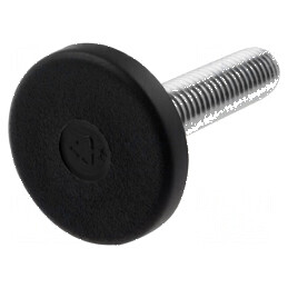 Picioruş rigid cu ax, Diametru bază 25mm, M6, tehnopolimer PA, capacitate 1500N | Electronic-mag.ro | Componente Electronice