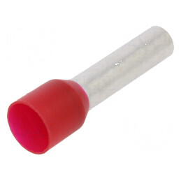 Vârf tub de capăt izolată 10mm² 18mm cositorit crimpat roșu - Conector electric profesional | Electronic-mag.ro | Componente Ele