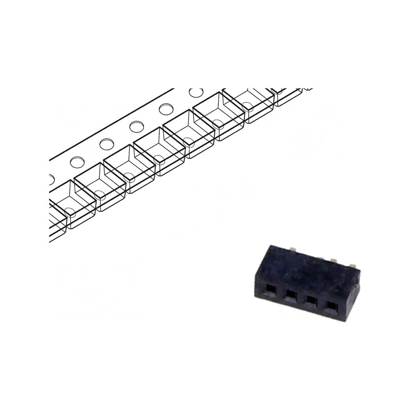 Conector SMT pentru şiruri pini soclu mamă orizontale 1mm - Componentă electronică profesională | Electronic-mag.ro | Componente