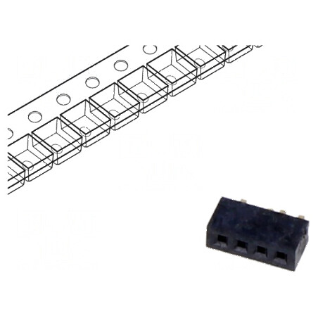 Conector SMT pentru şiruri pini soclu mamă orizontale 1mm - Componentă electronică profesională | Electronic-mag.ro | Componente